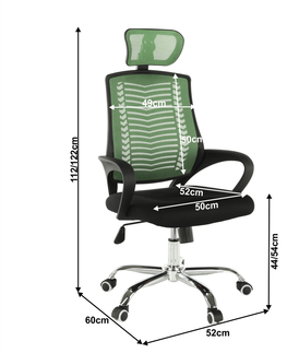 Kancelárske stoličky KONDELA Imela Typ 1 kancelárske kreslo s podrúčkami zelená / čierna / chróm