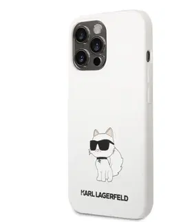 Puzdrá na mobilné telefóny Zadný kryt Karl Lagerfeld Liquid Silicone Choupette NFT pre Apple iPhone 13 Pro, biele 57983112397