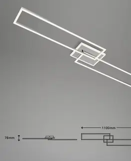 SmartHome stropné svietidlá Briloner Stropné LED svetlo Frame S CCT 110x24,8 cm hliník