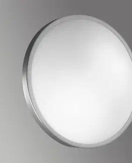 Nástenné svietidlá Fabas Luce Stropné nástenné svietidlo PLAZA sklo 41 cm nikel