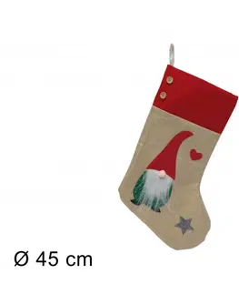 Vianočné dekorácie MAKRO - Ponožka vianočna rôzne motívy