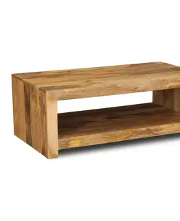 Konferenčné stolíky Konferenčný stolík Hina s plnými bokmi 90x40x60 z mangového dreva