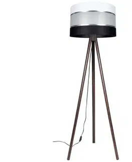 Lampy  Stojacia lampa CORAL 1xE27/60W/230V hnedá/čierna/biela/chróm 