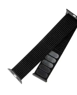 Príslušenstvo k wearables FIXED Nylonový remienok pre Apple Watch 42 44 45 mm, čierny FIXNST-434-BK