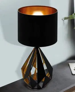 Stolové lampy EGLO Stolová lampa Carlton, čierna/medená