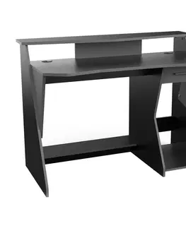 Písacie a PC stoly PC stôl SKIN sivý/čierny