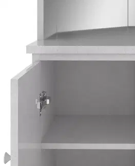 Toaletné Rohový toaletný stolík s LED Dekorhome Tmavosivá