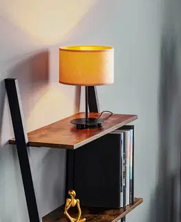 Lampy na nočný stolík Euluna Stolová lampa Golden Roller 30 cm béžová/zlatá