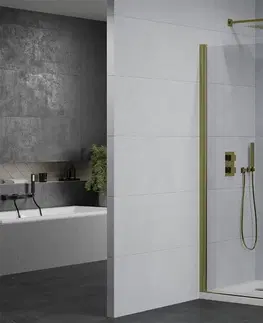 Vane MEXEN/S - PRETORIA duo sprchovací kút 90 x 90, transparent, zlatá + vanička vrátane sifónu 852-090-090-50-02-4010G