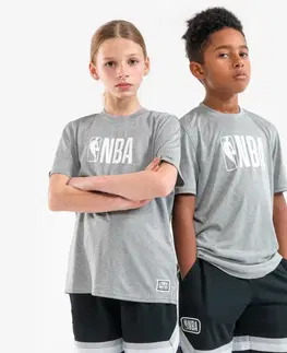 dresy Detské basketbalové tričko TS 900 NBA sivé