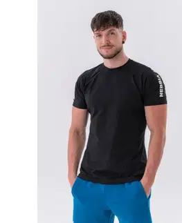 Tričká NEBBIA Pánske tričko Sporty Fit Essentials Black  LL