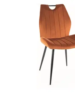 Jedálenské stoličky a kreslá Jedálenská stolička ARCO VELVET Signal Čierna