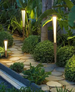 Solárne svetlá so senzorom pohybu Les Jardins Solárna baterka Tecka LED so senzorom, 52 cm, teakové drevo