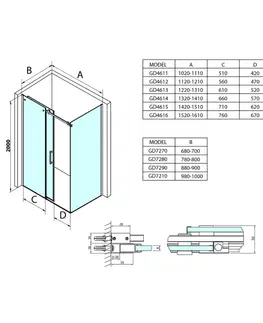 Sprchové dvere GELCO - DRAGON obdĺžniková sprchová zástena 900x1200mm L/P varianta,rohový vstup GD4290GD4212