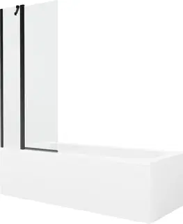 Sprchové dvere MEXEN/S - Vega obdĺžniková vaňa 170 x 70 cm s panelom + vaňová zástena 80 cm, transparent, čierna 550117070X9408117000