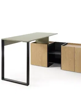 Moderné kancelárske stoly Písací Stôl Sergio SE8+Komoda 3D Eukalyptus/Dub Baltic