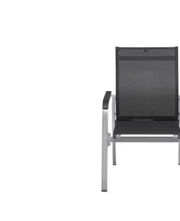 Stoličky Basic+ Premium D záhradná jedálenská stolička strieborná
