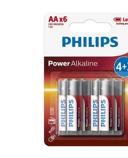 Predlžovacie káble Philips Philips LR6P6BP/10 - 6 ks Alkalická batéria AA POWER ALKALINE 1,5V 2600mAhV 