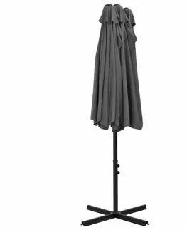 Slnečníky Záhradný slnečník s hliníkovou tyčou 460 x 270 cm Čierna