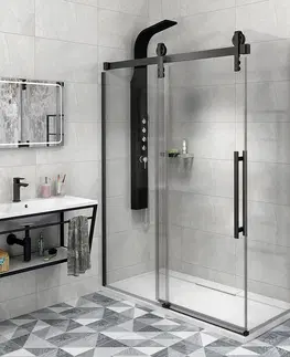 Sprchové dvere GELCO - VOLCANO BLACK obdĺžniková sprchová zástena 1600x800mm L/P varianta GV1416GV3480