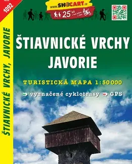 Turistika, skaly Štiavnické vrchy, Javorie 1:50 000