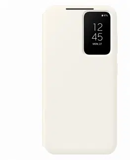 Puzdrá na mobilné telefóny Puzdro Smart View Wallet pre Samsung Galaxy S23, cream EF-ZS911CUEGWW