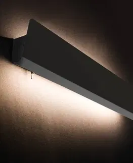 Nástenné svietidlá Euluna Nástenné LED svetlo Wing s vypínačom, čierna