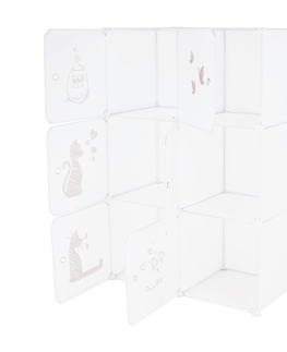 Regály a poličky KONDELA Dinos detská modulárna skrinka biela / detský vzor