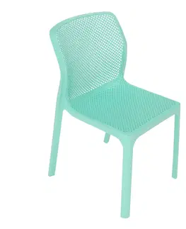 Záhradné stoličky a kreslá Stohovateľná stolička, mentolová/plast, LARKA