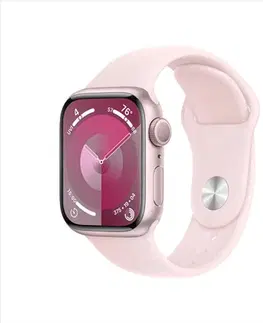 Inteligentné hodinky Apple Watch Series 9 GPS 41mm ružová , hliníkové puzdro so  Light ružová športovým remienkom - ML MR943QCA