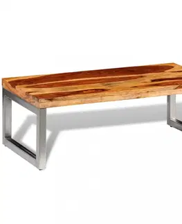Konferenčné stolíky Konferenčný stolík masívne drevo/kov Dekorhome Mangovník / bílá