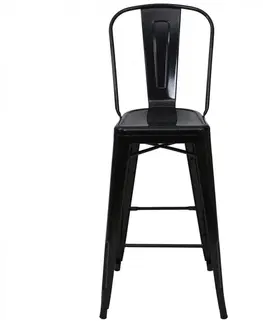 Kovové Barová stolička HWC-A73 Čierna