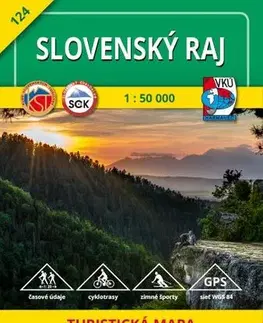 Turistika, skaly Slovenský raj - TM 124 - 1: 50 000