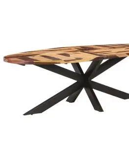 Jedálenské stoly Jedálenský stôl akácie / čierna Dekorhome 160x90x75 cm