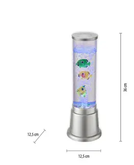 Vnútorné dekoratívne svietidlá JUST LIGHT. Vodný stĺp Ava s diódami LED a rybami výška 36 cm