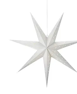 Vianočné svetelné hviezdy Markslöjd Závesná LED hviezda Blank batéria časovač Ø75cm Ag