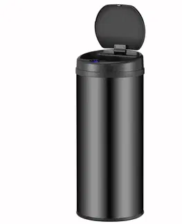 Odpadkové koše Juskys Okrúhly odpadkový kôš so senzorom - 50 L - čierna