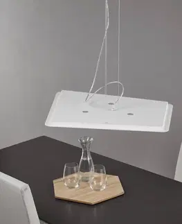 Závesné svietidlá Cattaneo Moderné závesné LED svietidlo Fuorisquadra, biele