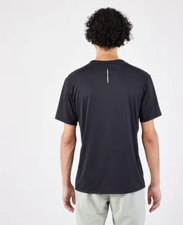 nordic walking Pánske bežecké tričko Run 500 Dry+ priedušné čierne