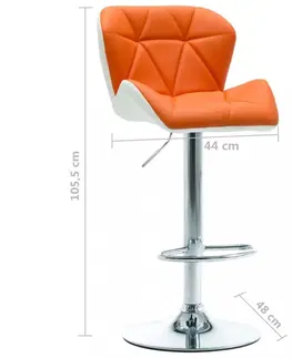 Barové stoličky Barová stolička umelá koža / chróm Dekorhome Oranžová