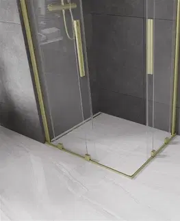 Sprchovacie kúty MEXEN/S - Velar Duo štvorcový sprchovací kút 100 x 90, transparent, zlatá kartáčovaná 871-100-090-02-55
