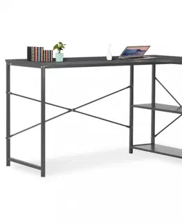 Pracovné stoly Rohový písací stôl 120x72 cm Dekorhome Čierna