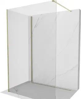 Sprchové dvere MEXEN/S - Kioto Sprchová zástena WALK-IN 130 x 120 cm, transparent, zlatá 800-130-212-50-00-120