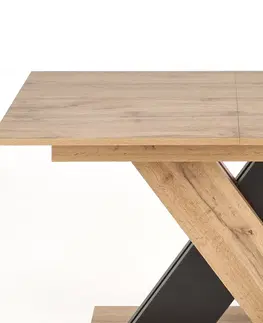 Jedálenské stoly HALMAR Xarelto rozkladací jedálenský stôl dub wotan / čierna