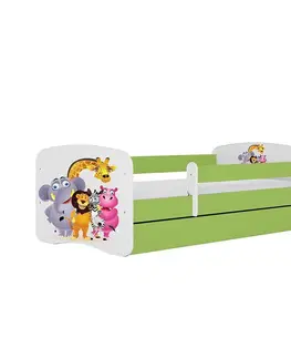 Jednolôžkové postele Detská Posteľ. Babydreams+Sz+M Zelená 80x160 Zoo