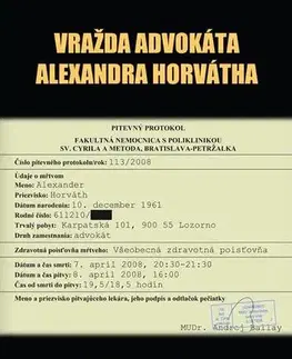 Detektívky, trilery, horory Vražda advokáta Alexandra Horvátha - Daniel J. Dančík