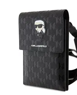 Puzdrá na mobilné telefóny Karl Lagerfeld Saffiano Monogram Wallet Phone Bag Ikonik NFT, black 57983116495