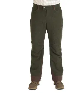 mikiny Poľovnícke hrejivé vlnené nohavice 900 nehlučné zelené