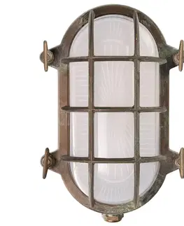 Vonkajšie nástenné svietidlá Moretti Luce Oválna lodná armatúra Hook – antikizovaná mosadz