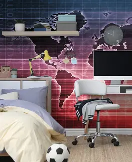 Samolepiace tapety Samolepiaca tapeta mapa sveta so zaujímavým pozadím